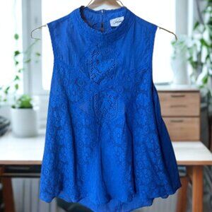 Glamour Farms Elegant Royal Blue Sleeveless Tunic – Size Large